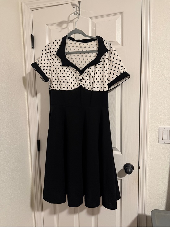 Dresses & Skirts - Polka Dot Black & White Fit-and-Flare Dress